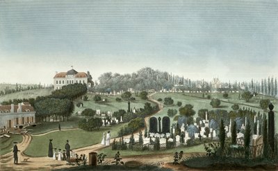 View of Pere Lachaise Cemetery from the Entrance, 1815 by Pierre Courvoisier